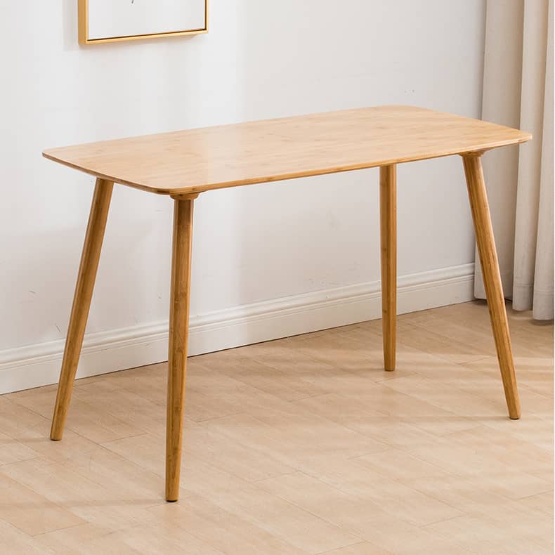 Minimalistic Rectangular Bamboo Dining Table in Natural Wood Color - Perfect for 6 Seaters hsl-119