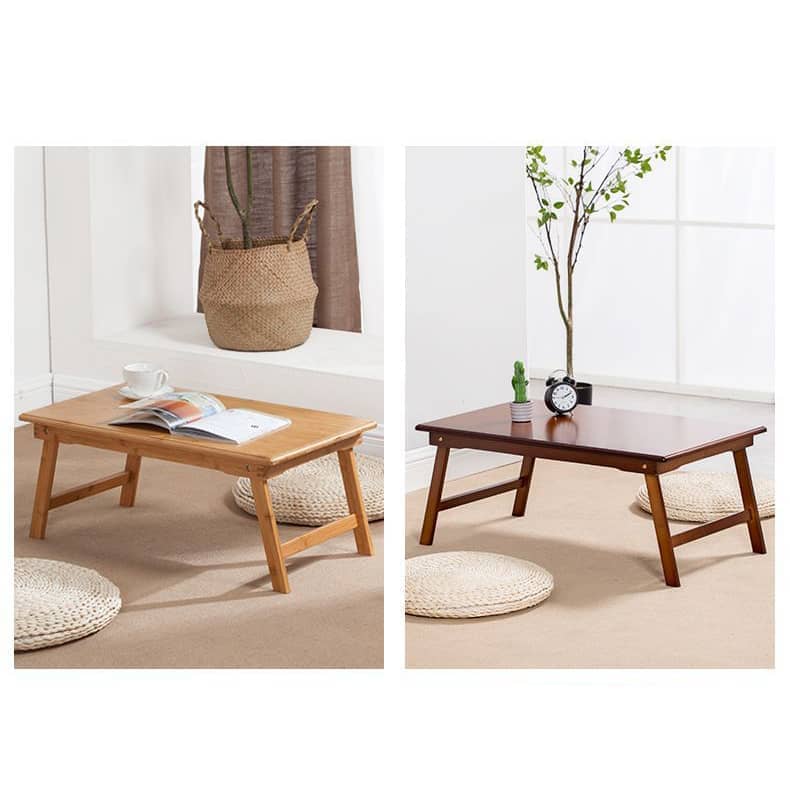 Rectangular Bamboo Coffee Table with Foldable Legs - Perfect for Modern Living Spaces hsl-127