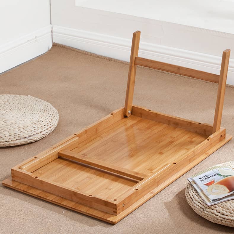 Rectangular Bamboo Coffee Table with Foldable Legs - Perfect for Modern Living Spaces hsl-127