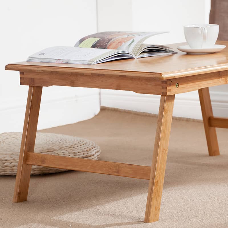 Rectangular Bamboo Coffee Table with Foldable Legs - Perfect for Modern Living Spaces hsl-127