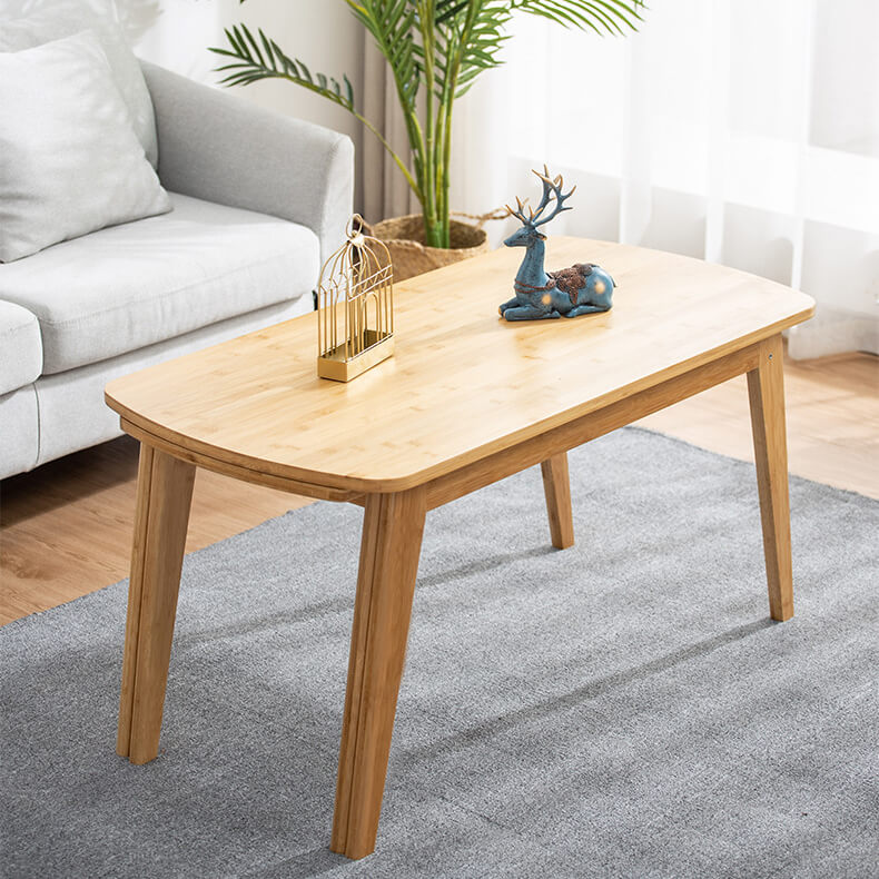 Pull-out Bamboo Coffee Table – Modern Natural Wood Finish for LIvingroom hsl-132