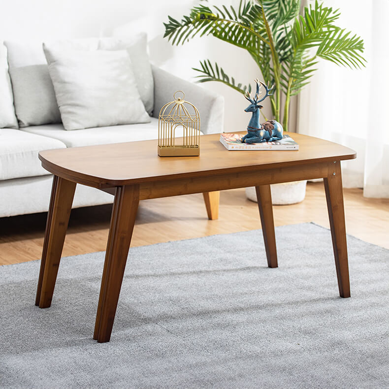 Pull-out Bamboo Coffee Table – Modern Natural Wood Finish for LIvingroom hsl-132