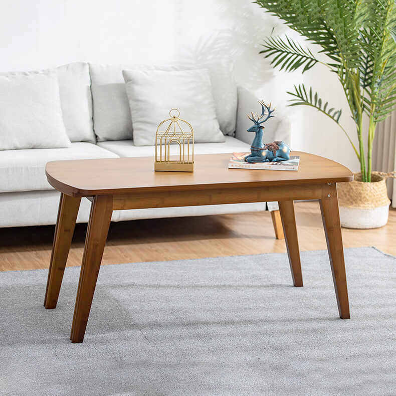 Pull-out Bamboo Coffee Table – Modern Natural Wood Finish for LIvingroom hsl-132