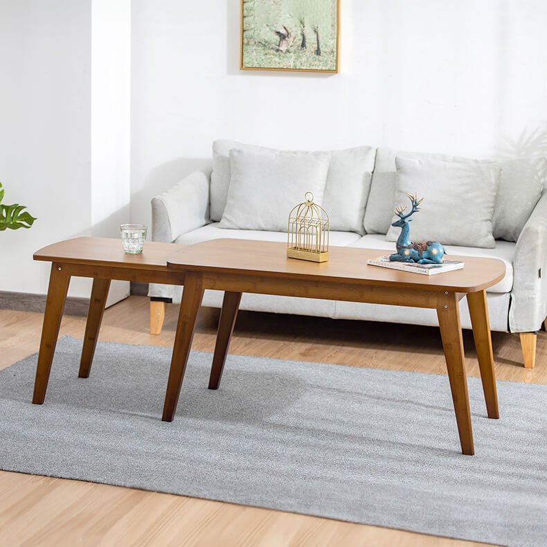 Pull-out Bamboo Coffee Table – Modern Natural Wood Finish for LIvingroom hsl-132