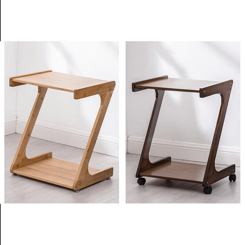 Simple Bamboo End Table with wheels - Modern for Stylish Living Rooms hsl-133