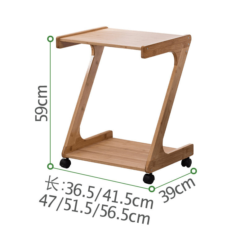 Simple Bamboo End Table with wheels - Modern for Stylish Living Rooms hsl-133