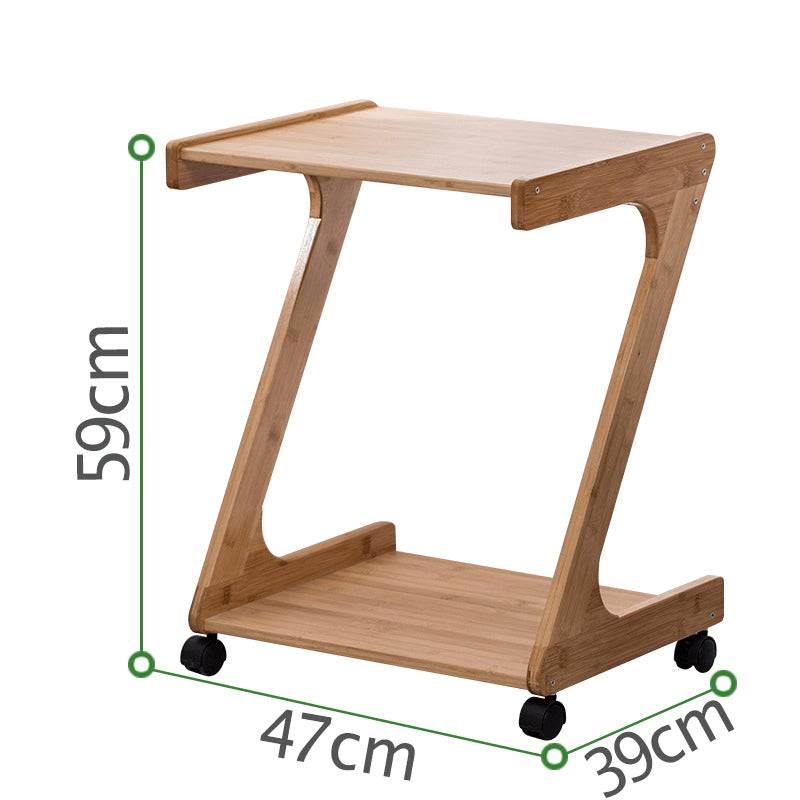 Simple Bamboo End Table with wheels - Modern for Stylish Living Rooms hsl-133