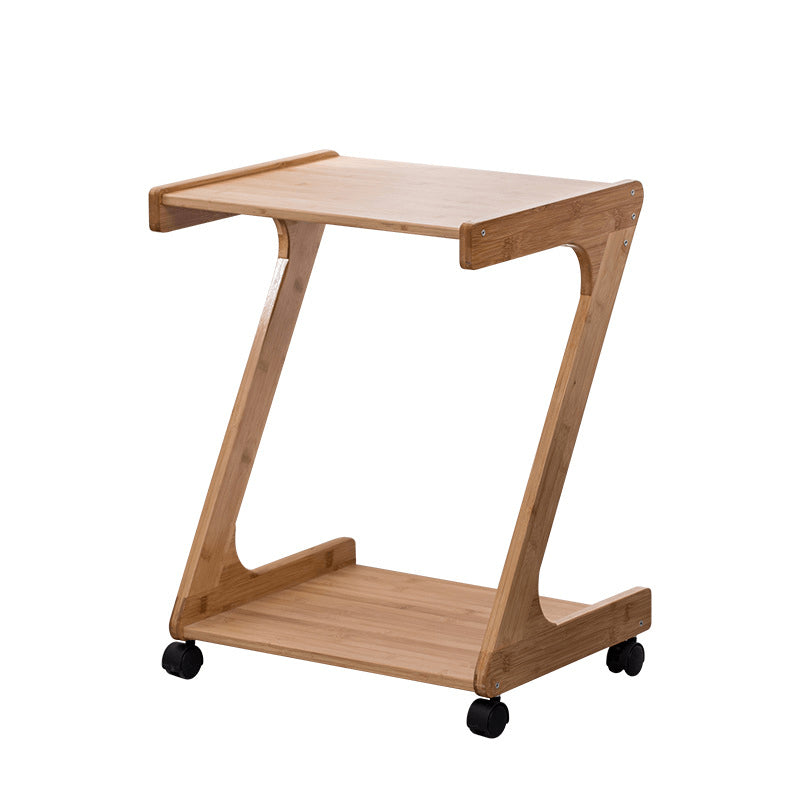 Simple Bamboo End Table with wheels - Modern for Stylish Living Rooms hsl-133