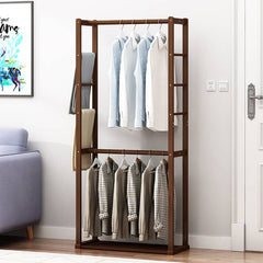 Elegant Brown Bamboo Coat Hanger - Strong & Stylish Clothing Organizer hsl-135