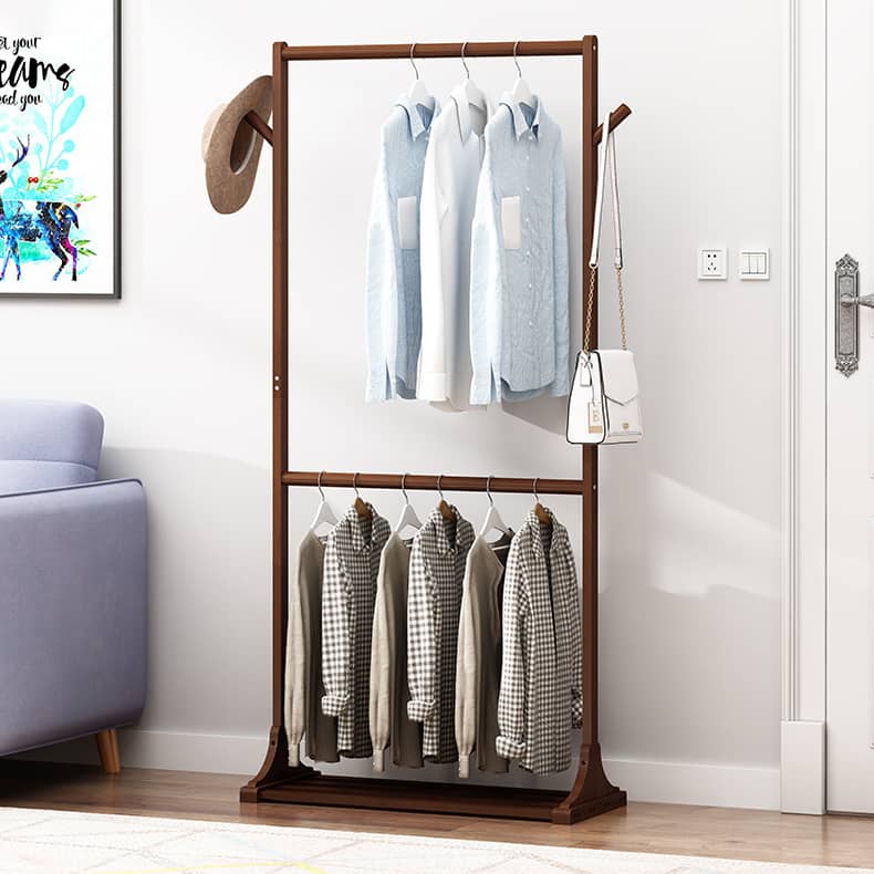 Elegant Brown Bamboo Coat Hanger - Strong & Stylish Clothing Organizer hsl-135