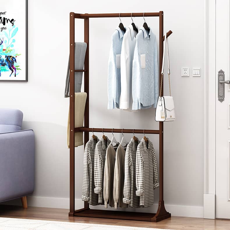 Elegant Brown Bamboo Coat Hanger - Strong & Stylish Clothing Organizer hsl-135