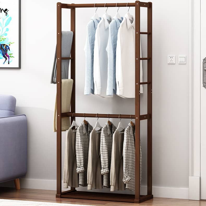 Elegant Brown Bamboo Coat Hanger - Strong & Stylish Clothing Organizer hsl-135