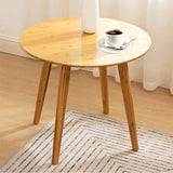 Round Bamboo Coffee Table – Elegant Natural Wood Finish for Stylish Living Space shsl-17