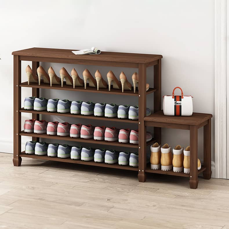 Elegant Bamboo Storage Rack - Natural Wood Color, Brown Finish hsl-296