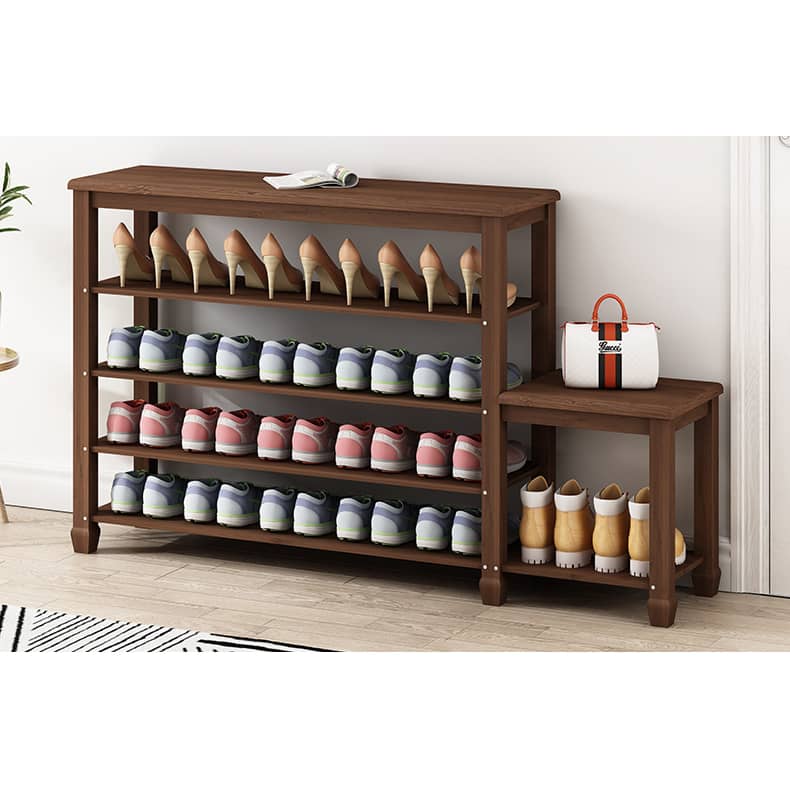 Elegant Bamboo Storage Rack - Natural Wood Color, Brown Finish hsl-296