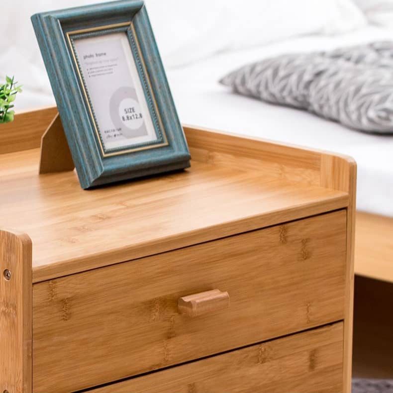 Stylish Brown Bamboo Nightstand – Elegant & Durable Natural Wood Finish hsl-297