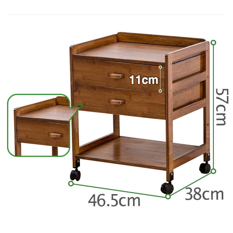 Stylish Brown Bamboo Nightstand – Elegant & Durable Natural Wood Finish hsl-297