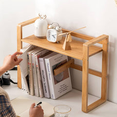 Stylish Natural Wood Color Bamboo Storage Rack for Modern Homes hsl-395