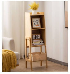 Natural Bamboo Storage Rack - Dark Brown Wood Finish - Stylish & Functional Shelving hsl-66