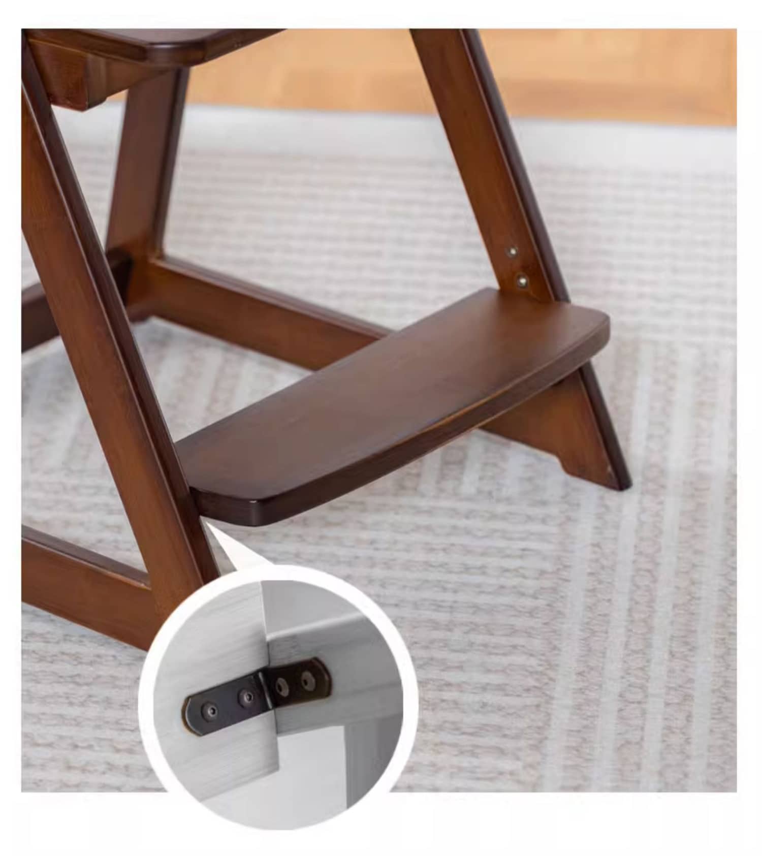 Elegant Dark Brown Bamboo Chair with Natural Wood Canvas - Stylish & Durable Seating hsl-67