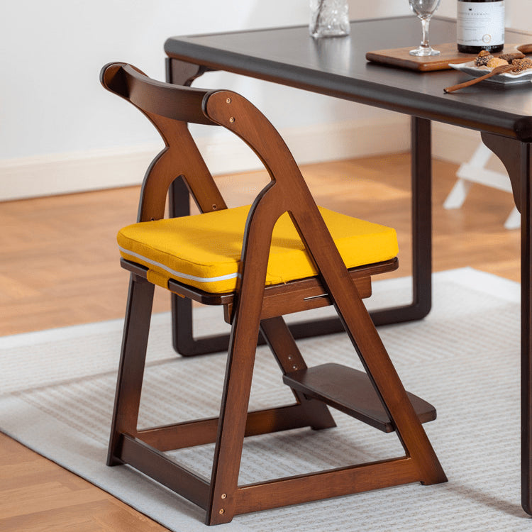 Elegant Dark Brown Bamboo Chair with Natural Wood Canvas - Stylish & Durable Seating hsl-67