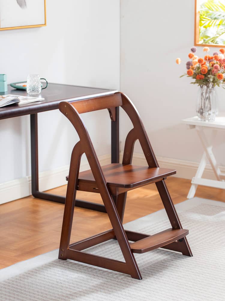 Elegant Dark Brown Bamboo Chair with Natural Wood Canvas - Stylish & Durable Seating hsl-67