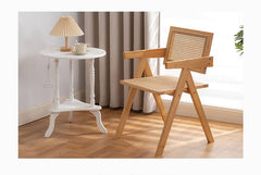 19.7‘’ Bamboo Dining Chair with Durable ABS Resin Finish & Rattan Back for Diningroom hsl-69