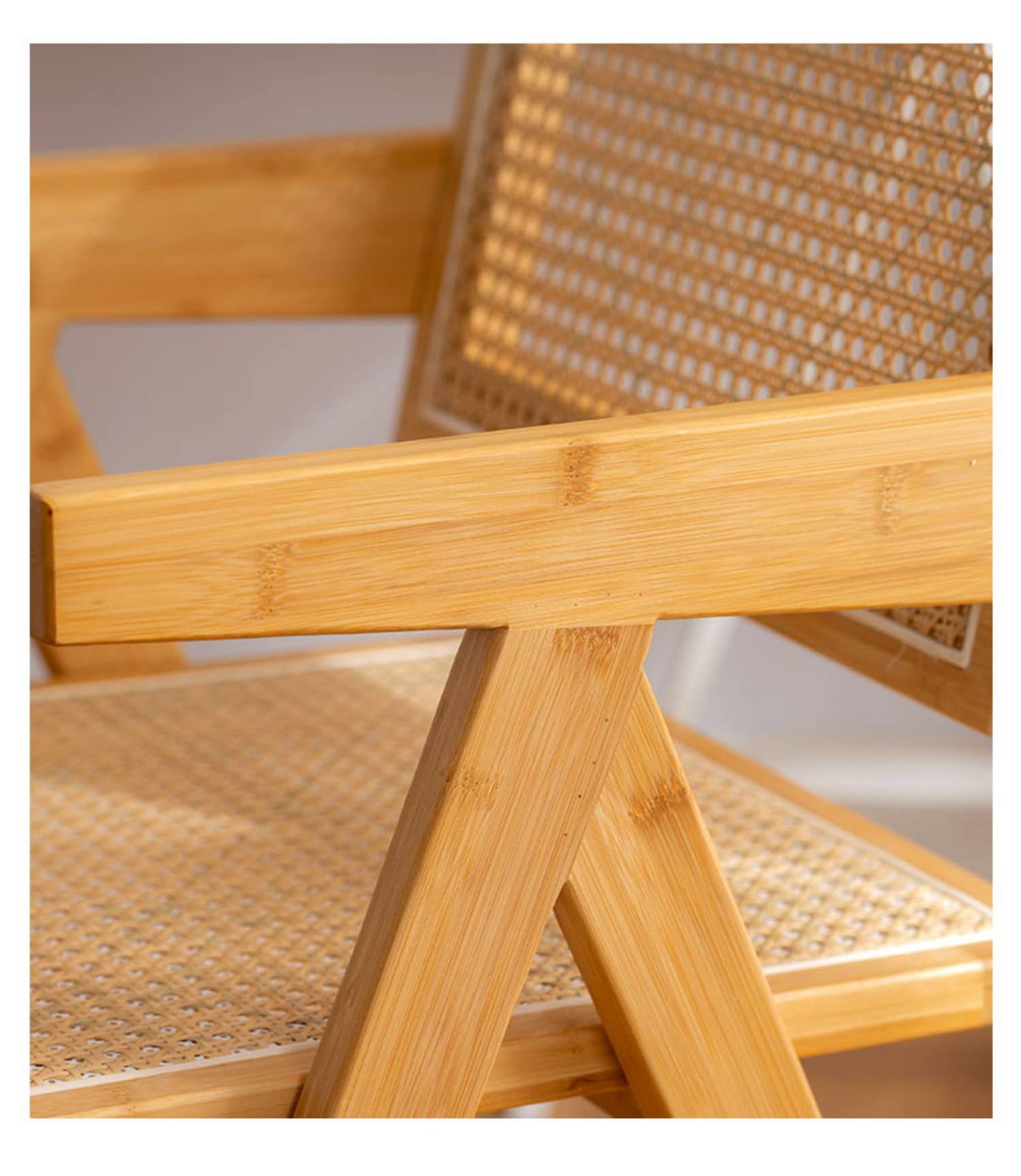 19.7‘’ Bamboo Dining Chair with Durable ABS Resin Finish & Rattan Back for Diningroom hsl-69