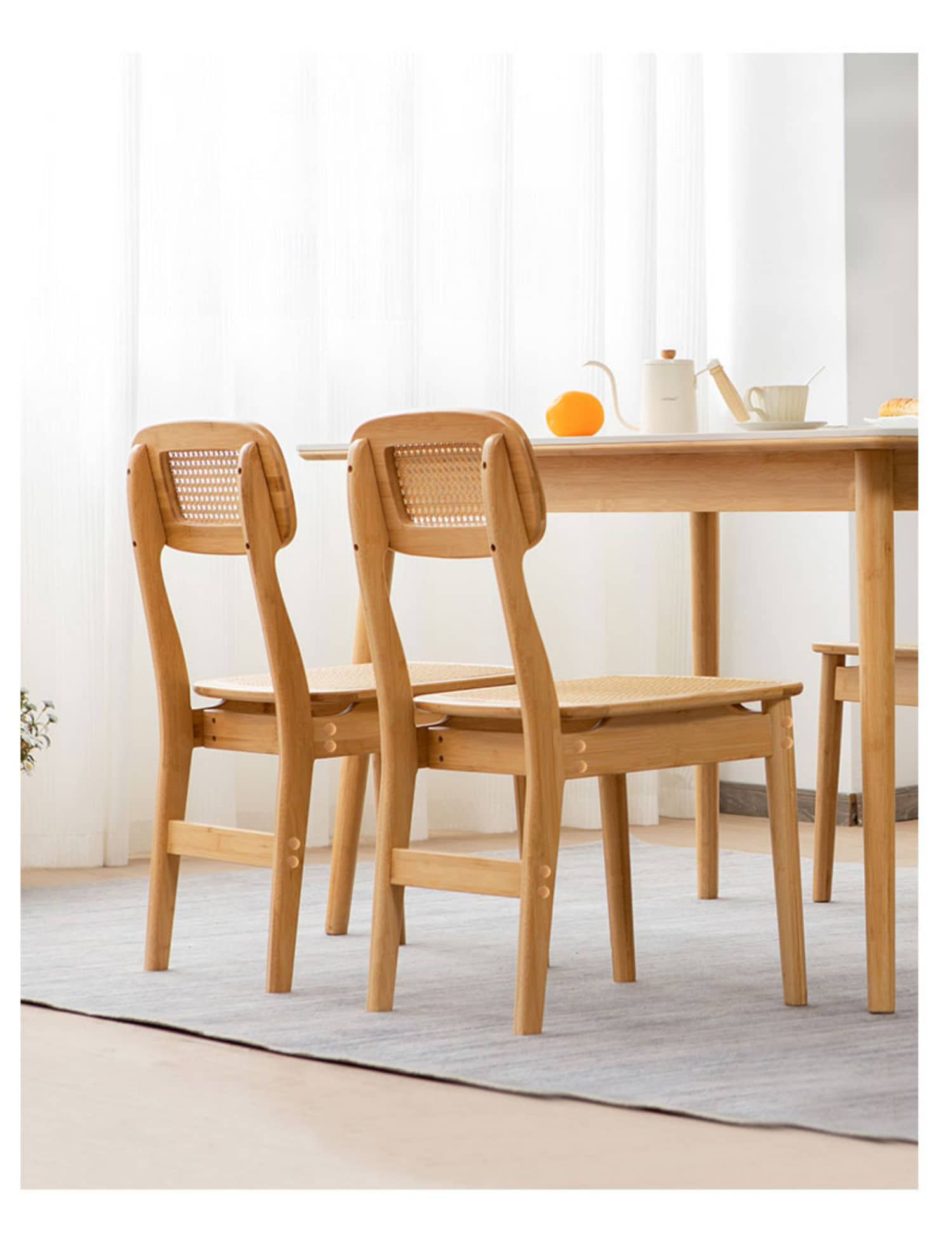 Minimalistic Bamboo Dining Chair with Durable ABS Resin for Diningroom hsl-70