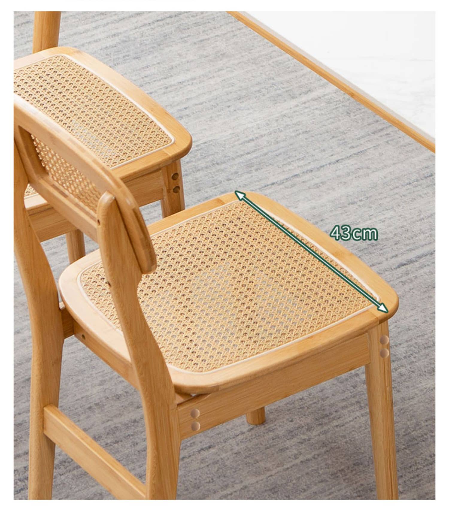 Minimalistic Bamboo Dining Chair with Durable ABS Resin for Diningroom hsl-70