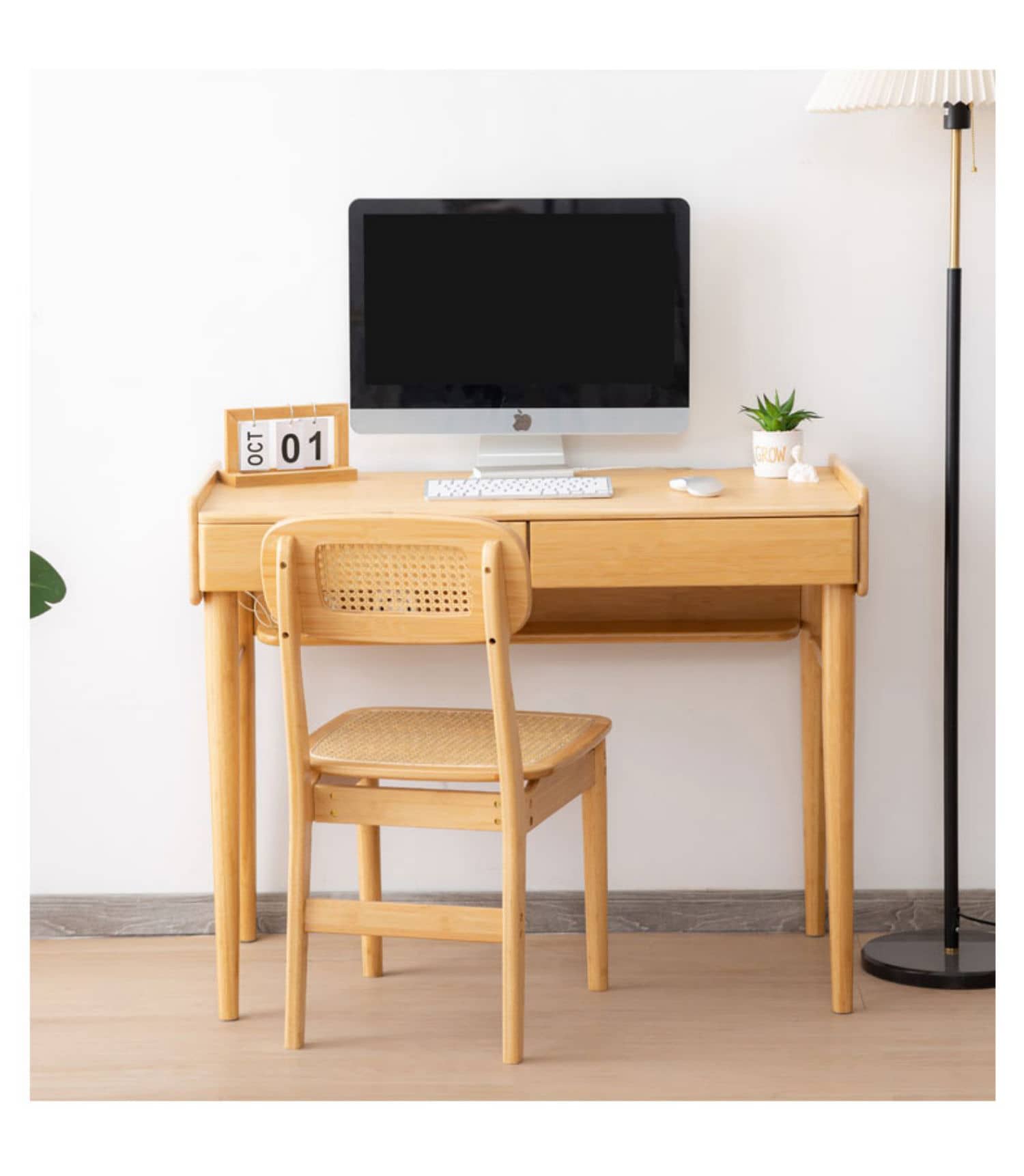 Elegant Natural Bamboo Wood Desk - Premium Quality for Modern Homes hsl-71