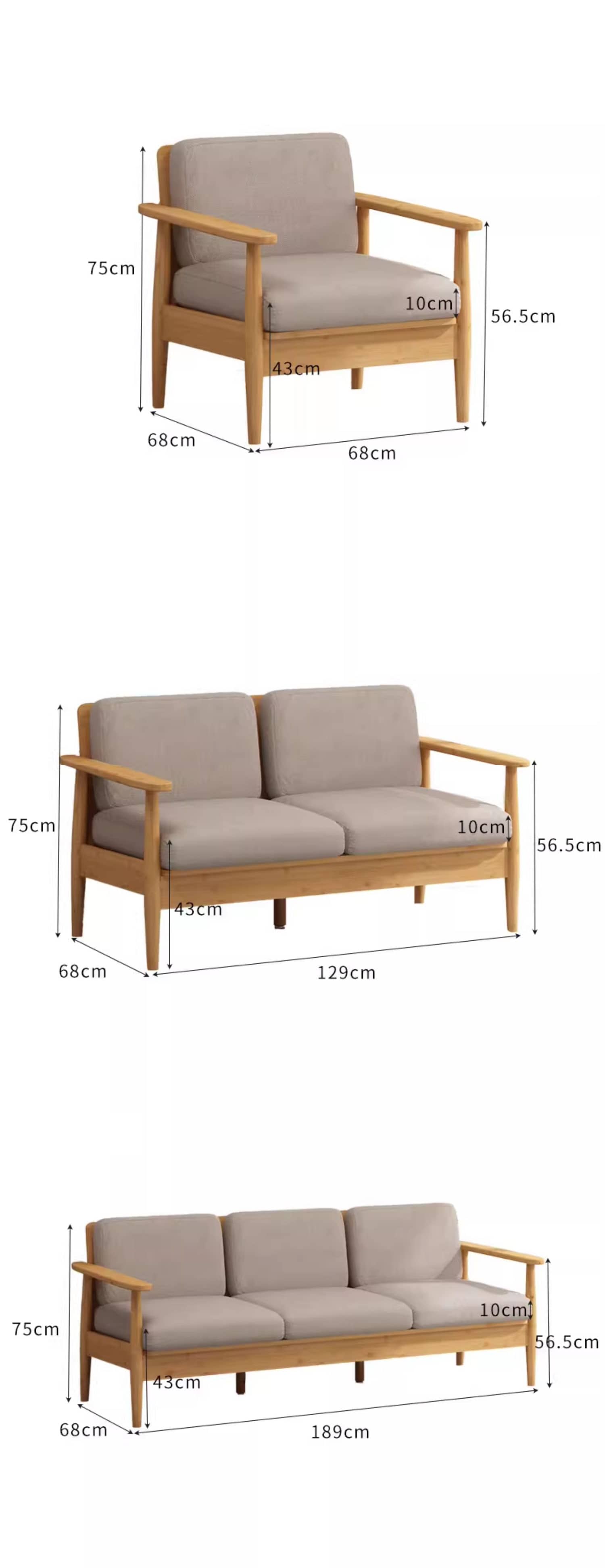 Multi-Size Sofa - Single Seat, Double Seat, Three Seat Options ideal for Any Space hsl-72