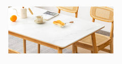 Rectangular Bamboo Dining Table with Sintered Stone - Modern Design for Diningroom hsl-75