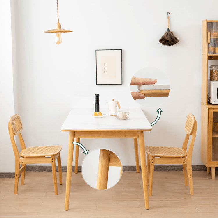 Rectangular Bamboo Dining Table with Sintered Stone - Modern Design for Diningroom hsl-75