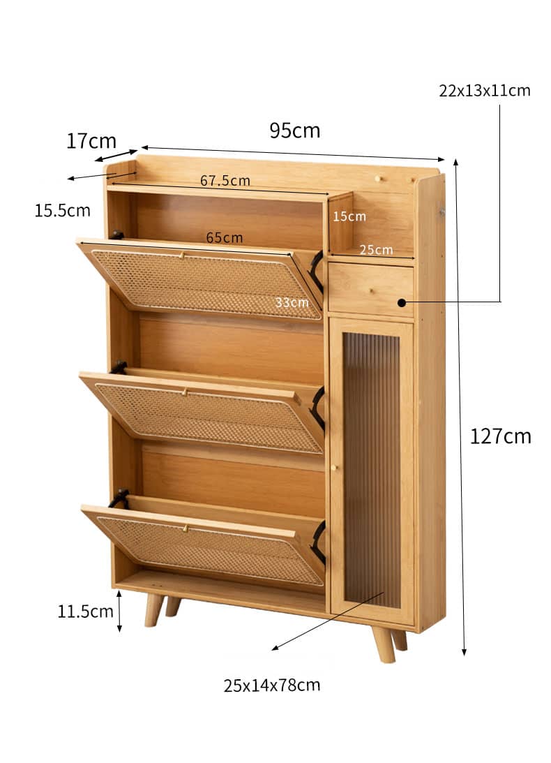 Elegant Bamboo Sideboard with Natural Wood Accents and Durable ABS Resin hsl-78