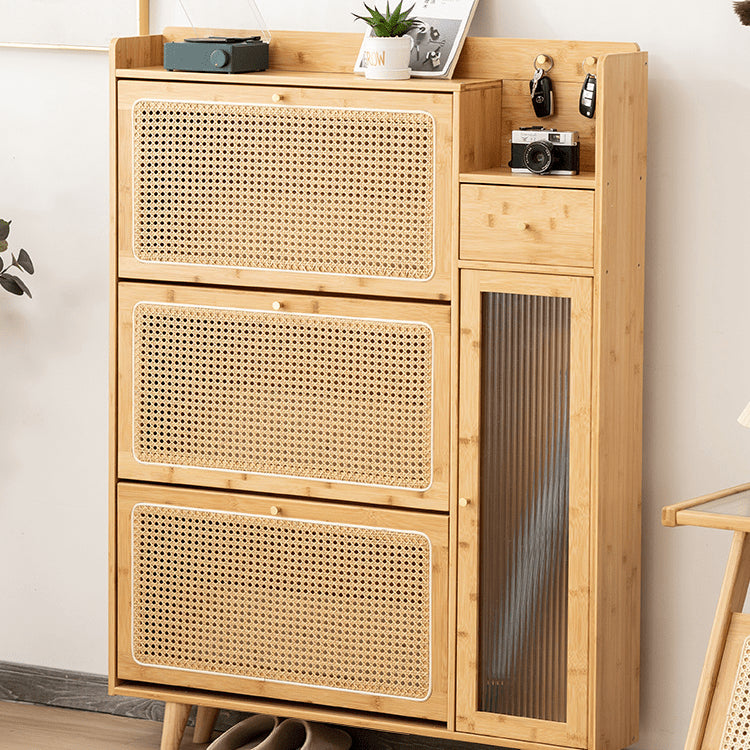 Elegant Bamboo Sideboard with Natural Wood Accents and Durable ABS Resin hsl-78