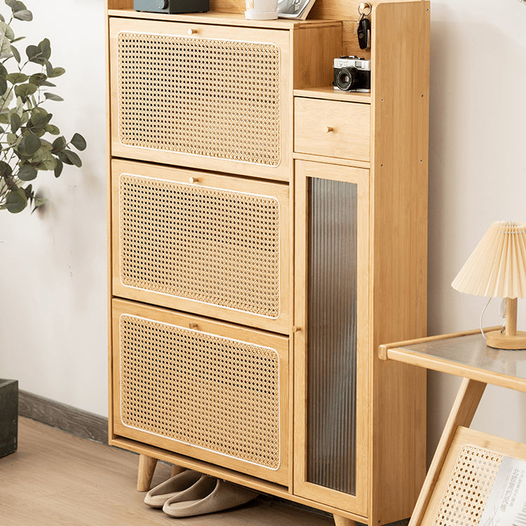 Elegant Bamboo Sideboard with Natural Wood Accents and Durable ABS Resin hsl-78