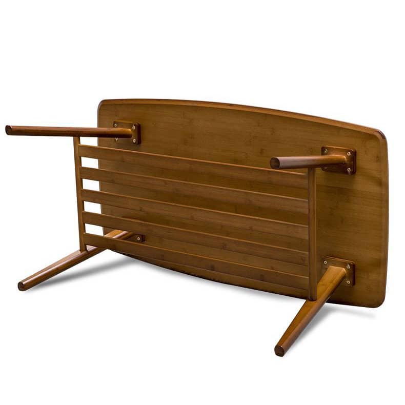 Modern Rectangular Bamboo Coffee Table Two-Tier for Storage in Natural Wood Color - Perfect for Your Living Room hsl-81