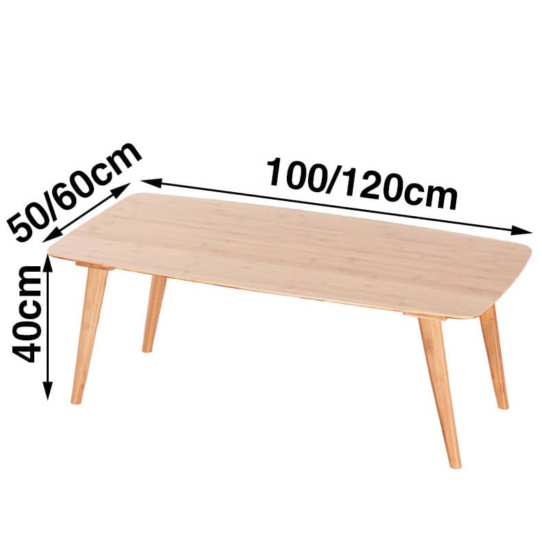 Modern Rectangular Bamboo Coffee Table Two-Tier for Storage in Natural Wood Color - Perfect for Your Living Room hsl-81