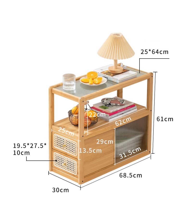 Modern End Table with Storage - Glass Top for All Your Rooms hsl-82