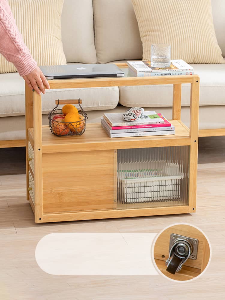 Modern End Table with Storage - Glass Top for All Your Rooms hsl-82