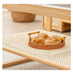 Elegant Rectangular Bamboo Coffee Table – Modern Two-Tier Natural Wood Color Finish hsl-86