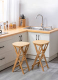 Stylish Natural Bamboo Wood Stool for Modern Interiors hsl-91