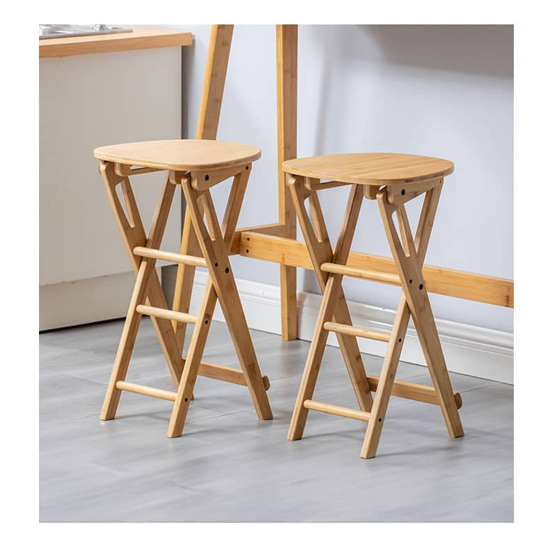 Stylish Natural Bamboo Wood Stool for Modern Interiors hsl-91