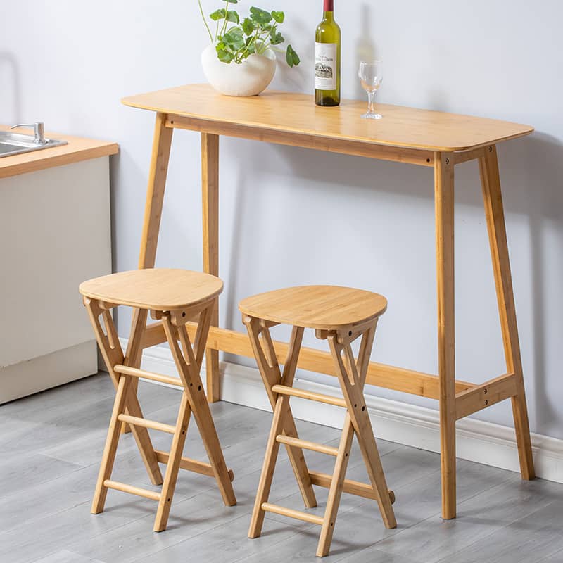 Stylish Natural Bamboo Wood Stool for Modern Interiors hsl-91