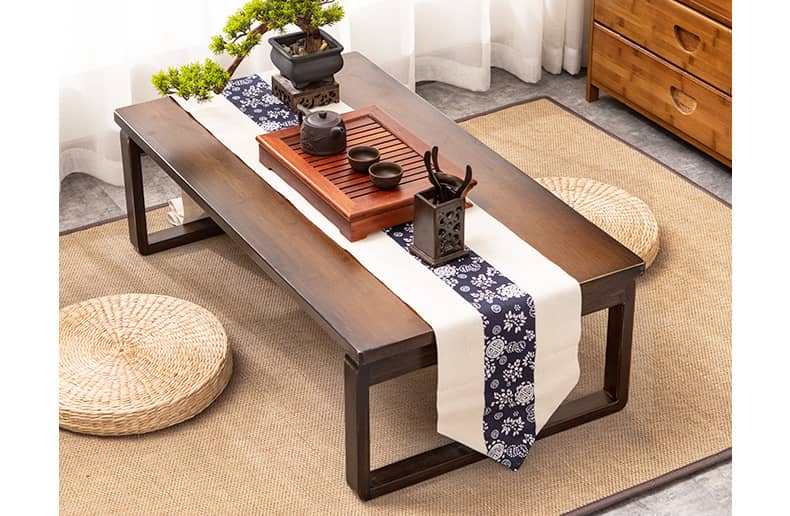 Elegant Dark Brown Bamboo Table – Natural Wood Finish hsl-92