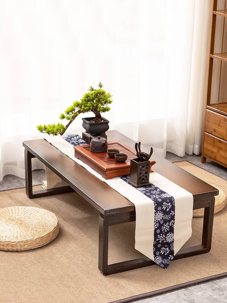 Elegant Dark Brown Bamboo Table – Natural Wood Finish hsl-92