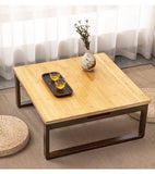 Square Bamboo Coffee Table Foldable for Living Rooms Modern Style hsl-93
