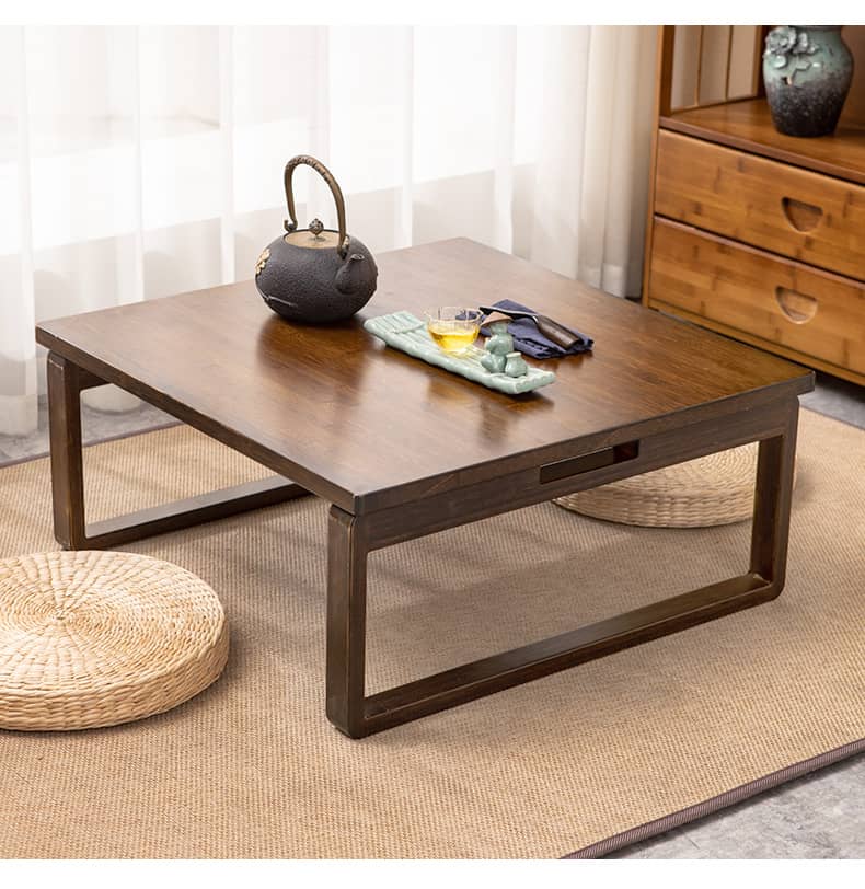 Square Bamboo Coffee Table Foldable for Living Rooms Modern Style hsl-93