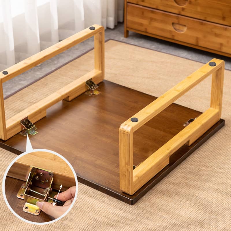 Square Bamboo Coffee Table Foldable for Living Rooms Modern Style hsl-93